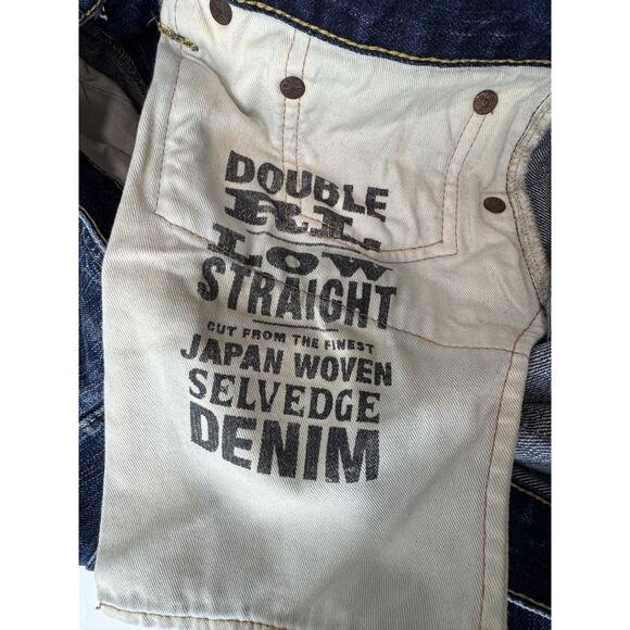 Y2K Polo Ralph Lauren Vintage RRL Straight Leg Selvedge Blue Jeans 32 x 30 - Picture 12 of 16
